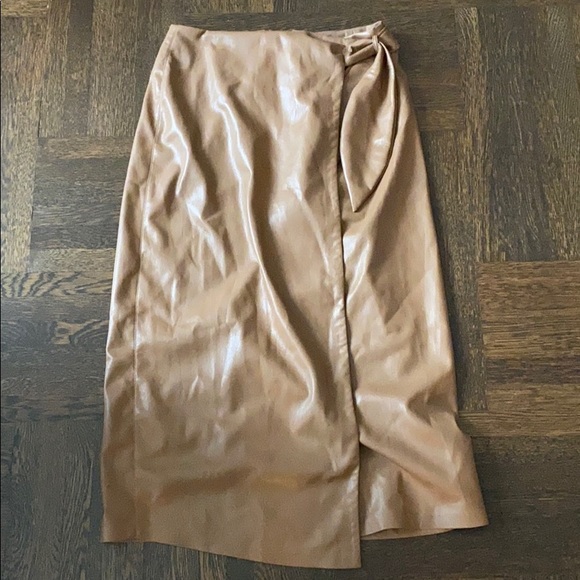 NANUSHKA Amas Vegan Leather Skirt Brown - Picture 5 of 8
